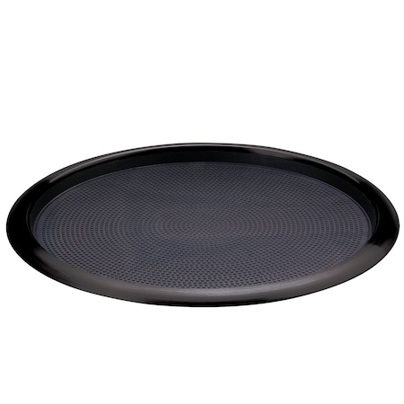Service Ideas Tray with Removable Insert, 14" Round, Stainless Steel , Black Onyx TR1614RIBX